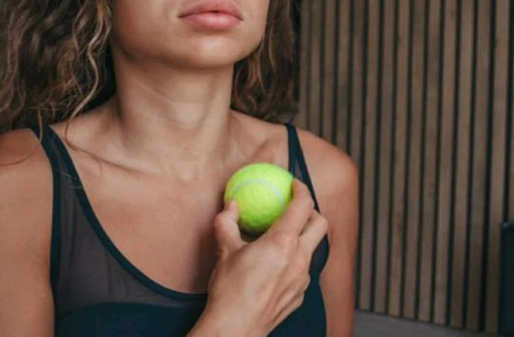 tennis ball massage front shoulder