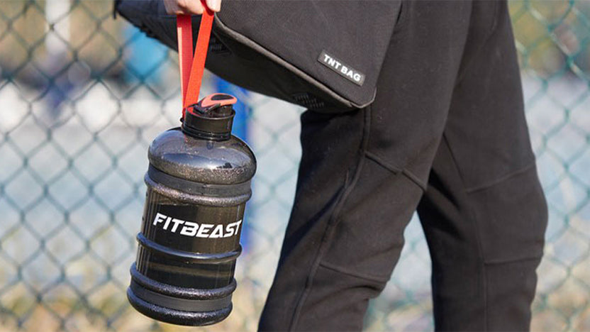 FitBeast 2.2 Litre BPA Free Large Gym Water Bottle - Black