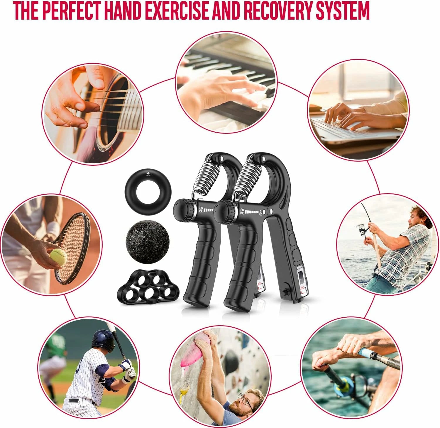 Hand Grip Strengthener Workout Kit Counting FitBeast