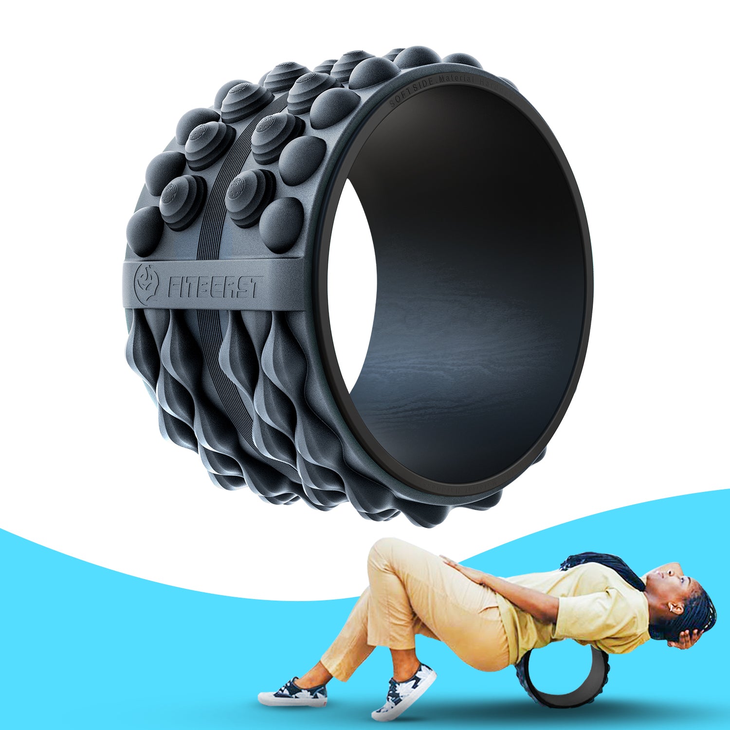 3 Pack Back Roller Wheel for Back Pain Relief - FitBeast