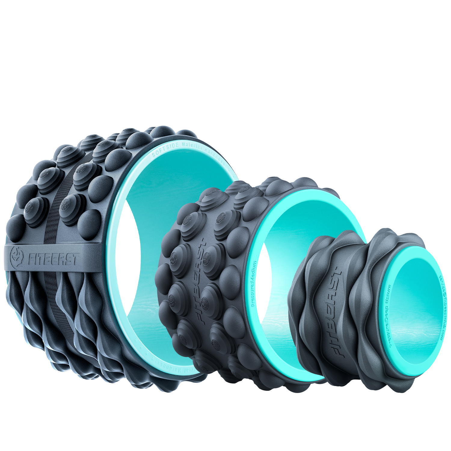 3 Pack Back Roller Wheel for Back Pain Relief - FitBeast